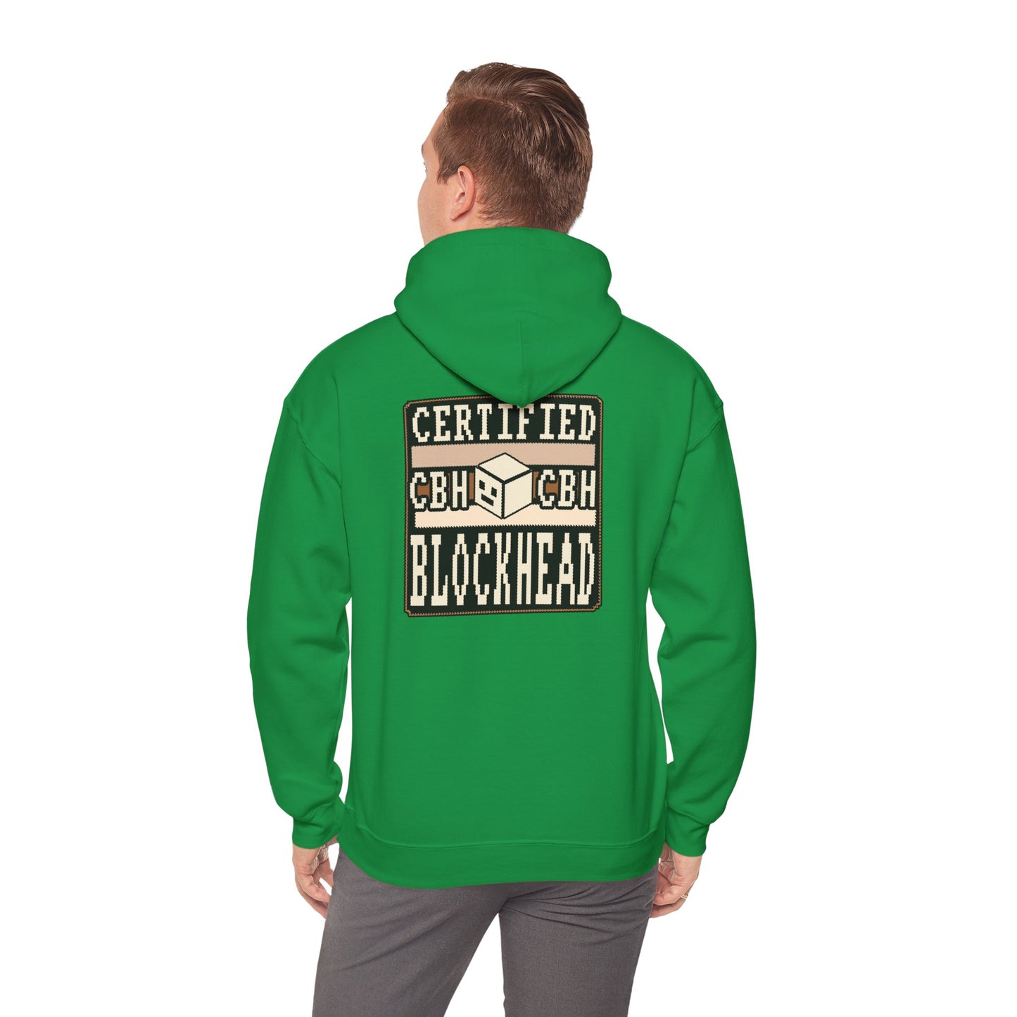 Certified Blockhead - Pixel Art Badge Hoodie