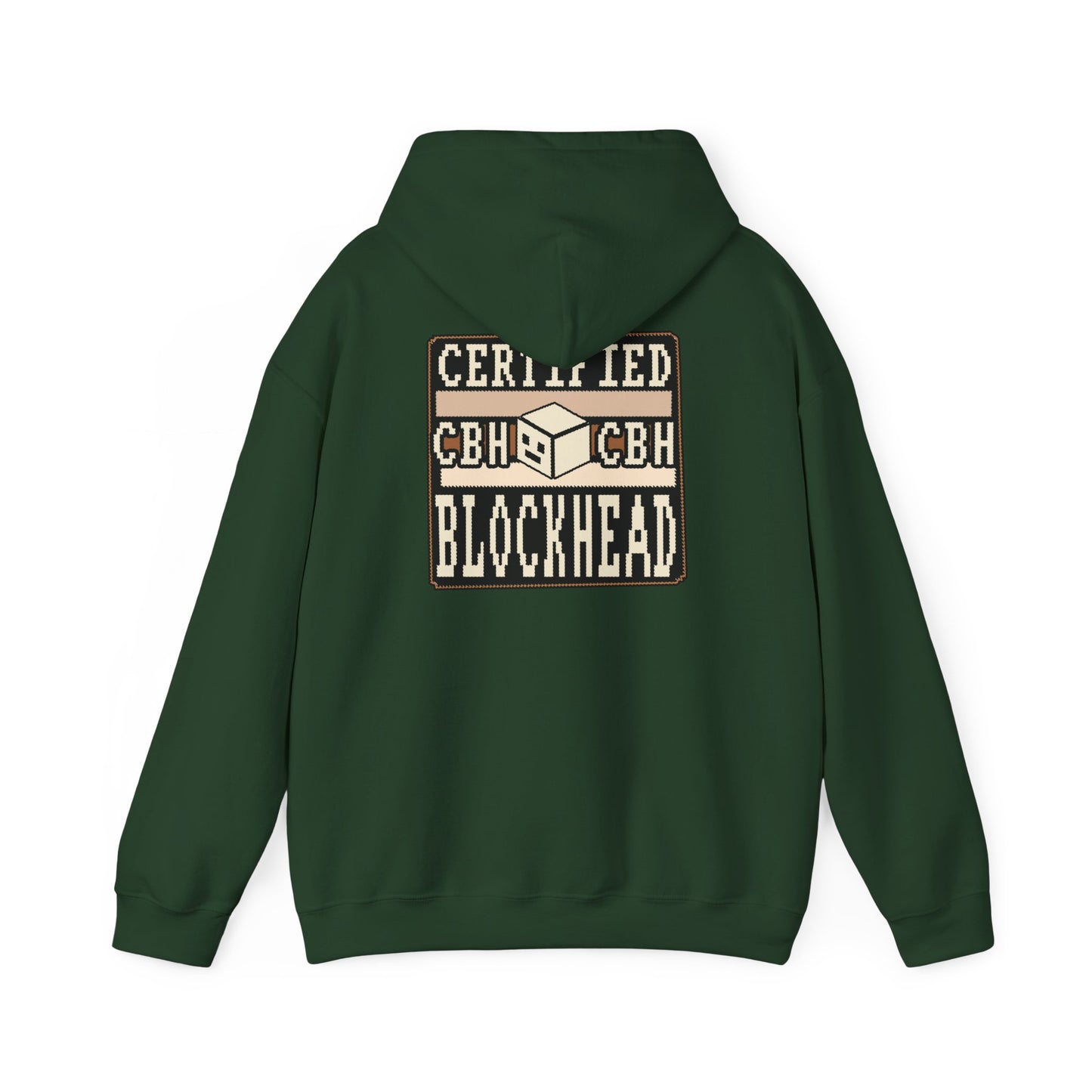 Certified Blockhead - Pixel Art Badge Hoodie