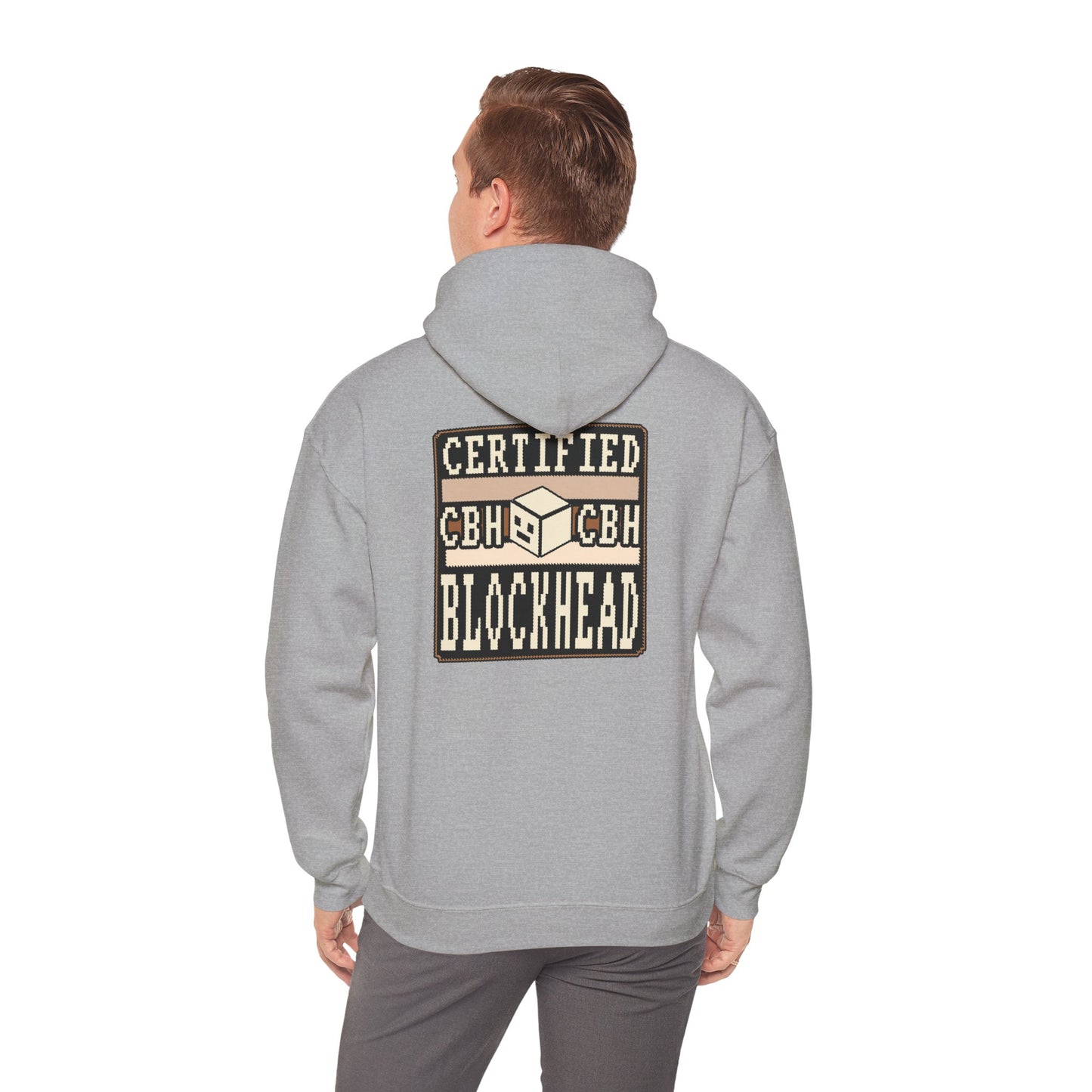 Certified Blockhead - Pixel Art Badge Hoodie