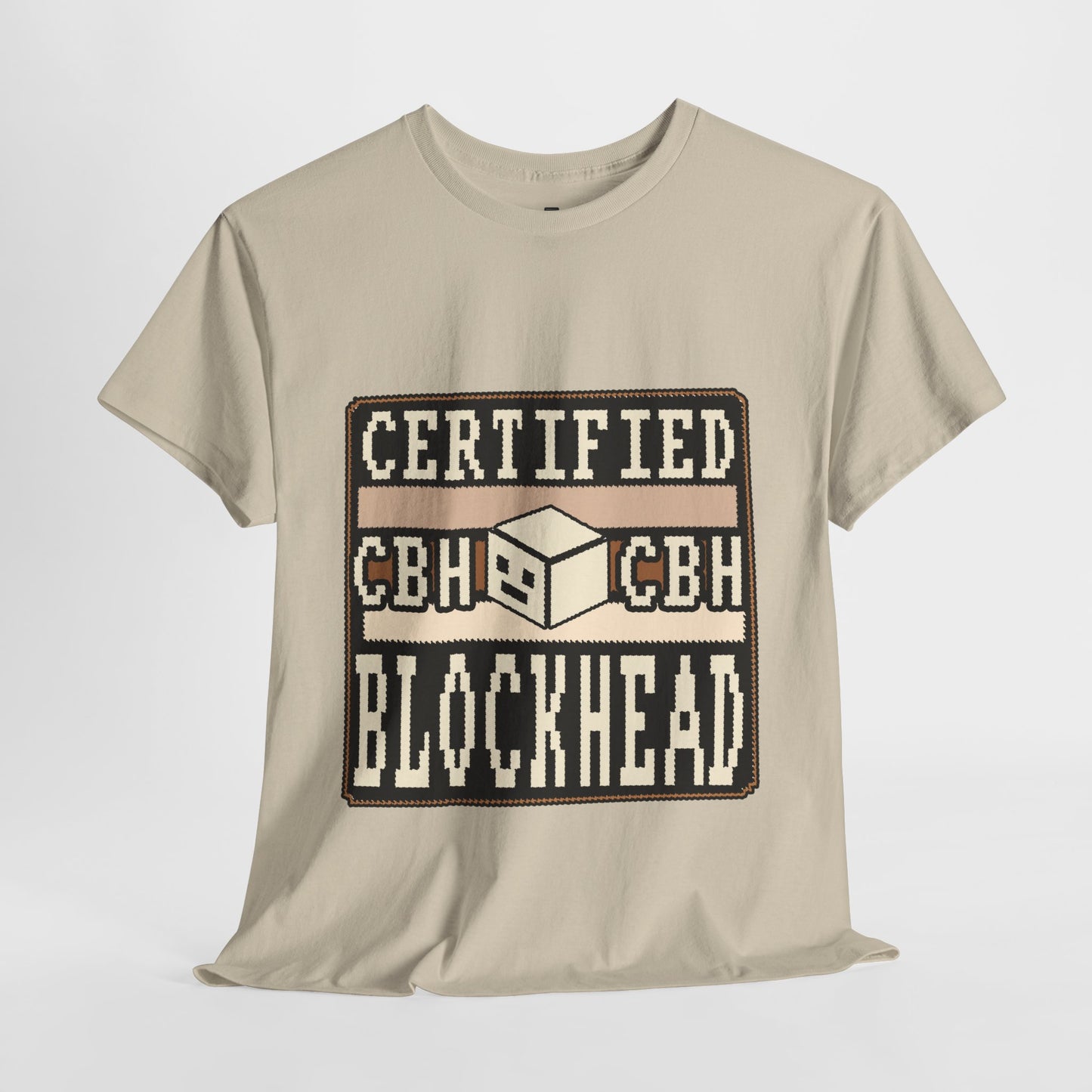 Certified Blockhead - Pixel Art Badge Tee