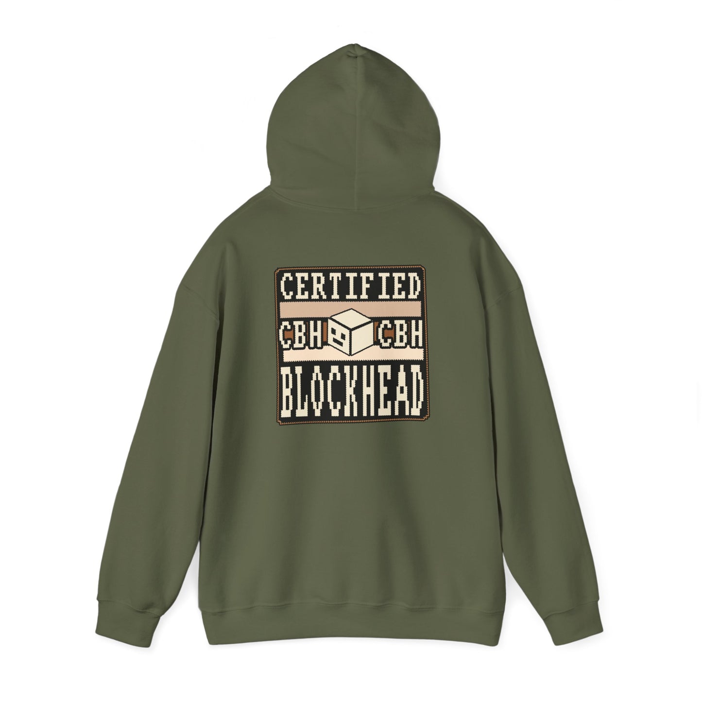 Certified Blockhead - Pixel Art Badge Hoodie