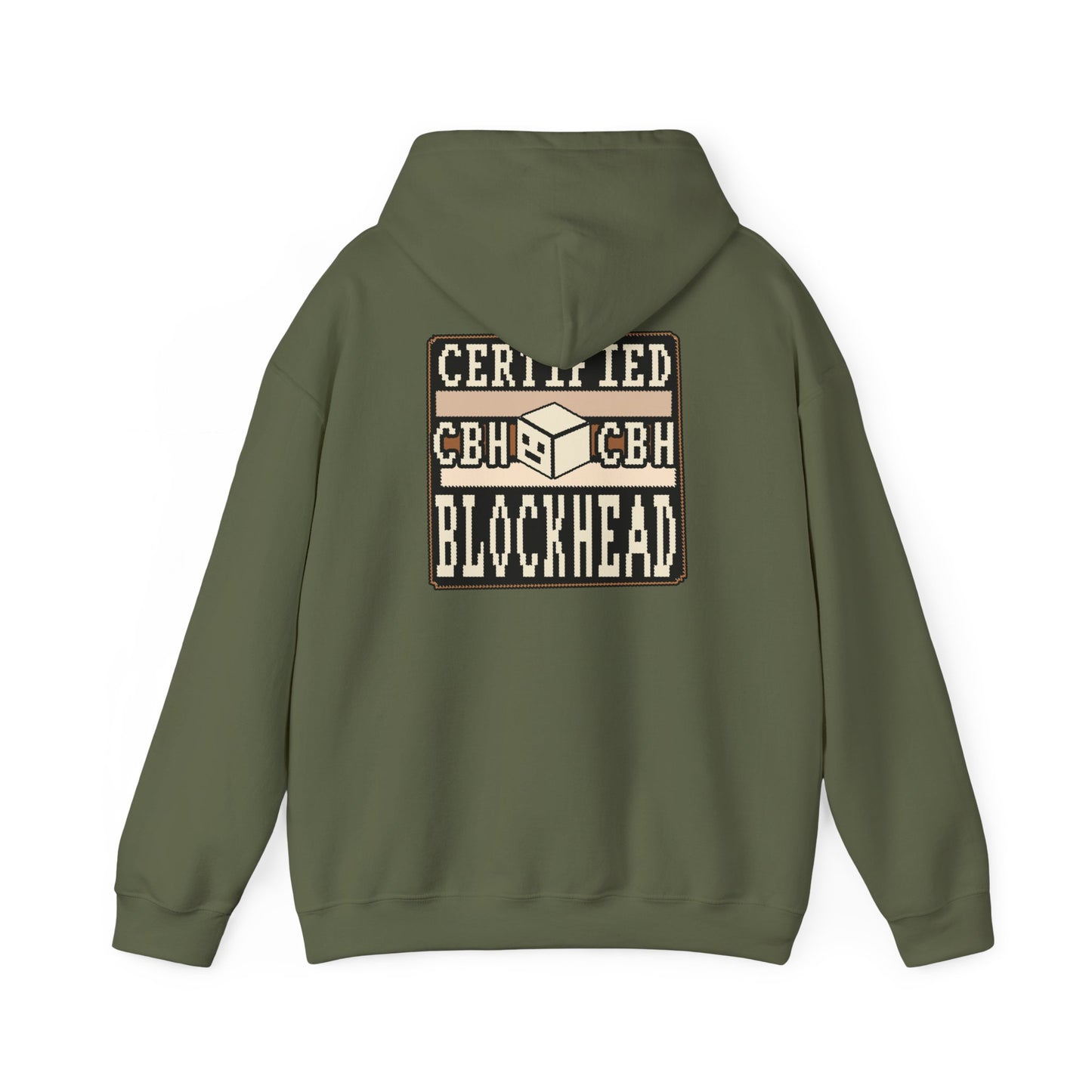 Certified Blockhead - Pixel Art Badge Hoodie