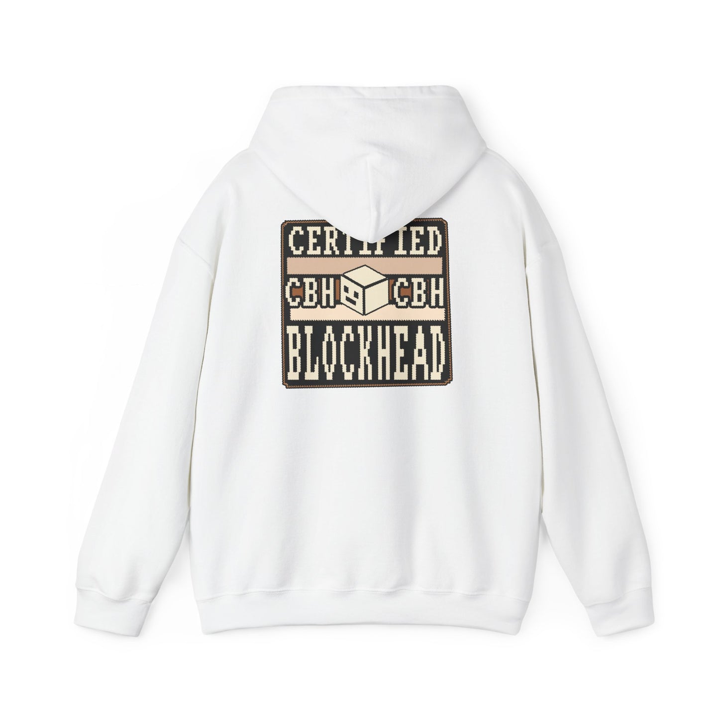 Certified Blockhead - Pixel Art Badge Hoodie