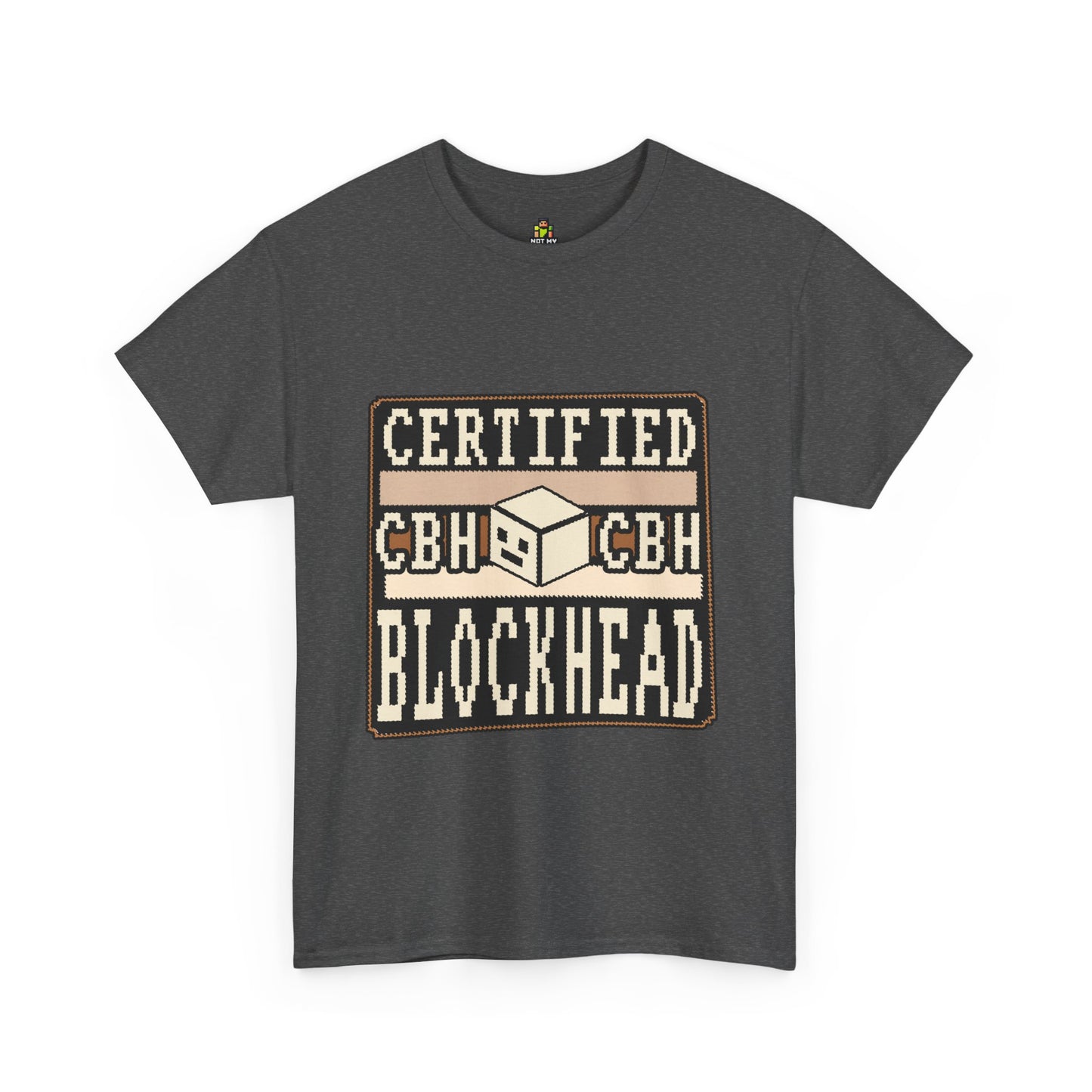 Certified Blockhead - Pixel Art Badge Tee