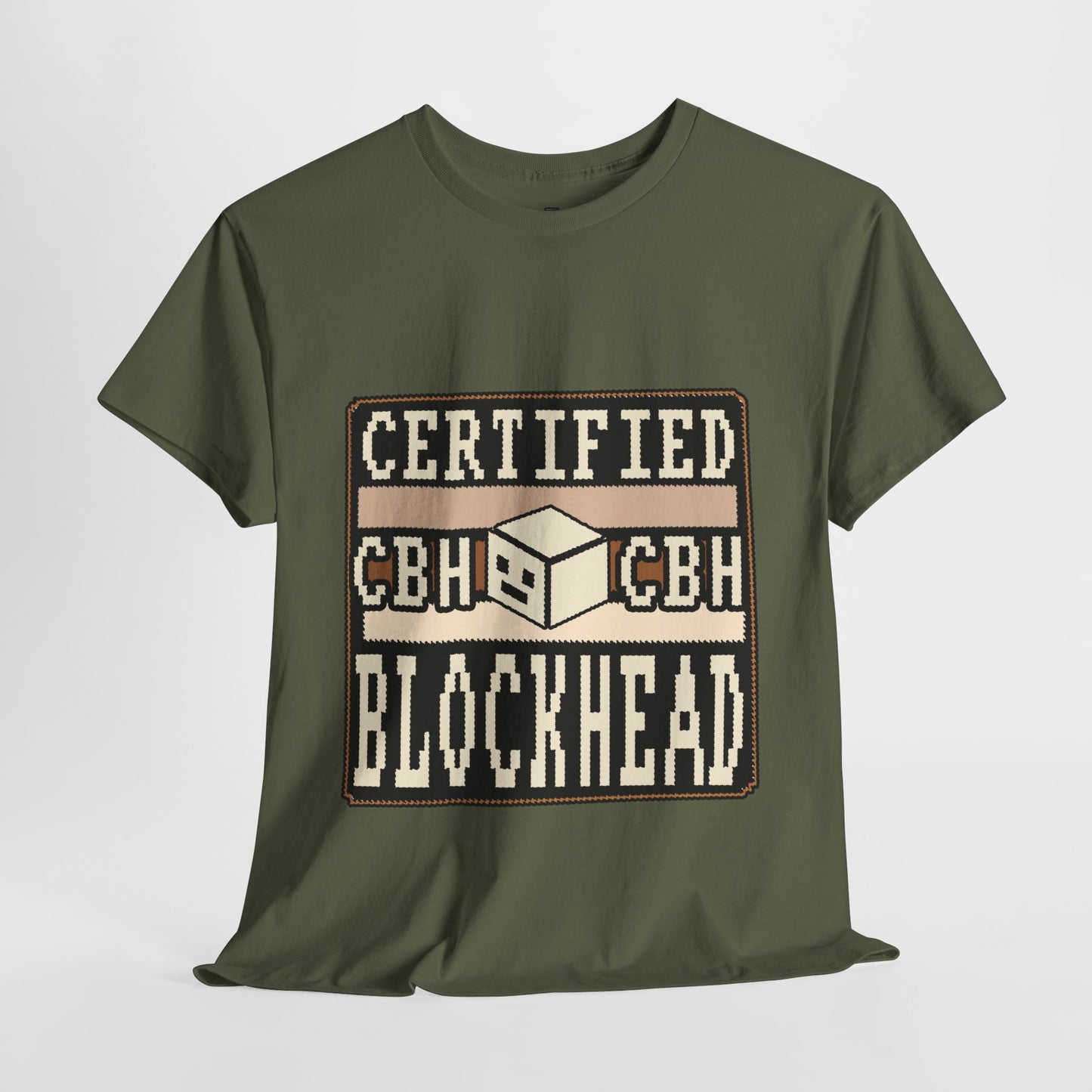 Certified Blockhead - Pixel Art Badge Tee