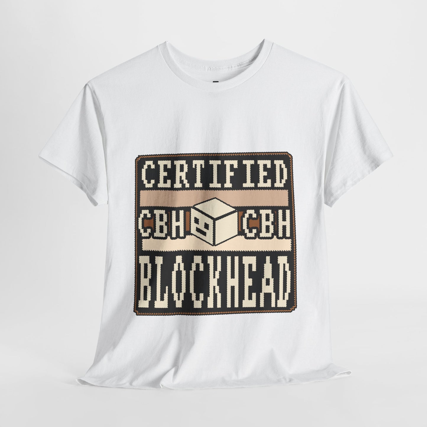 Certified Blockhead - Pixel Art Badge Tee