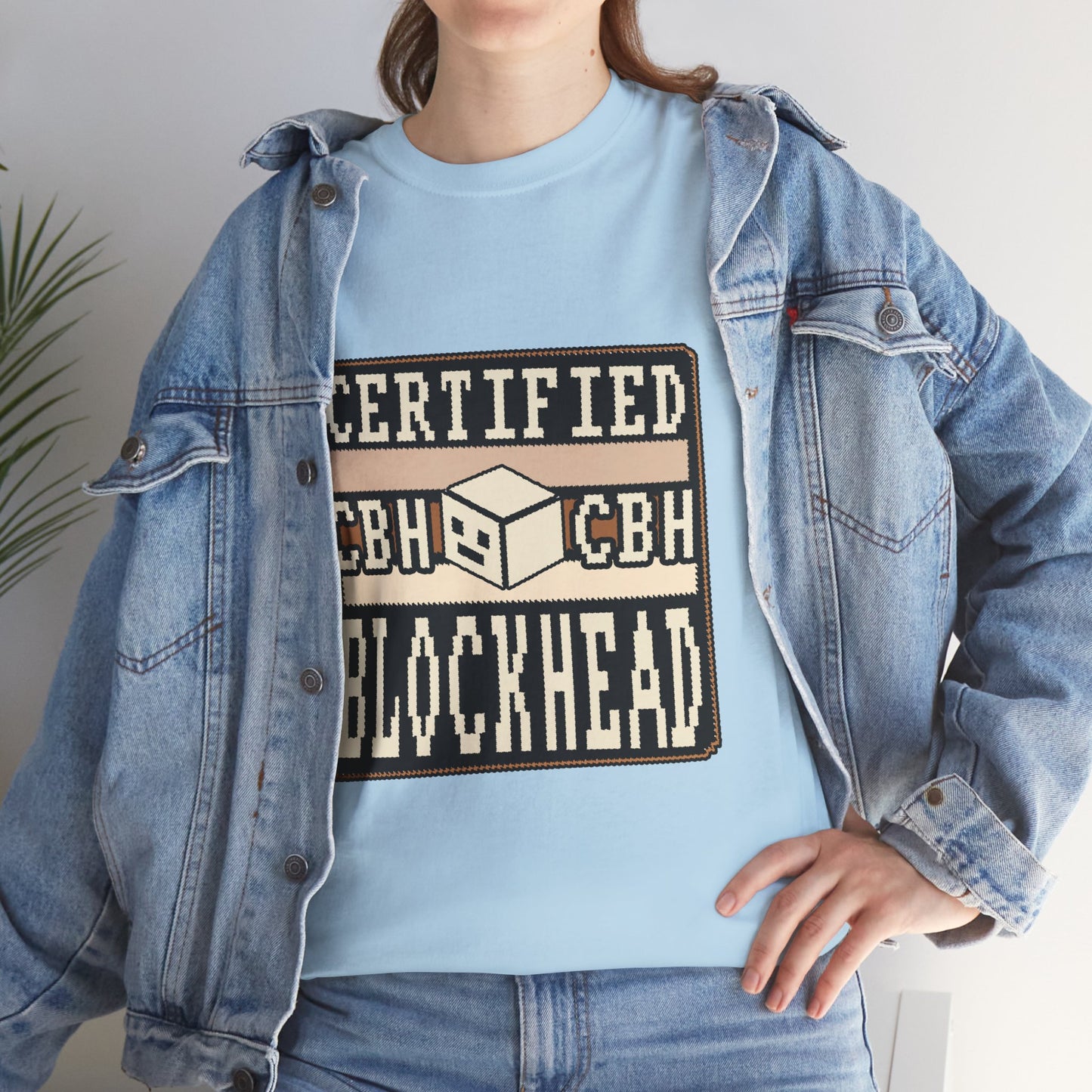 Certified Blockhead - Pixel Art Badge Tee