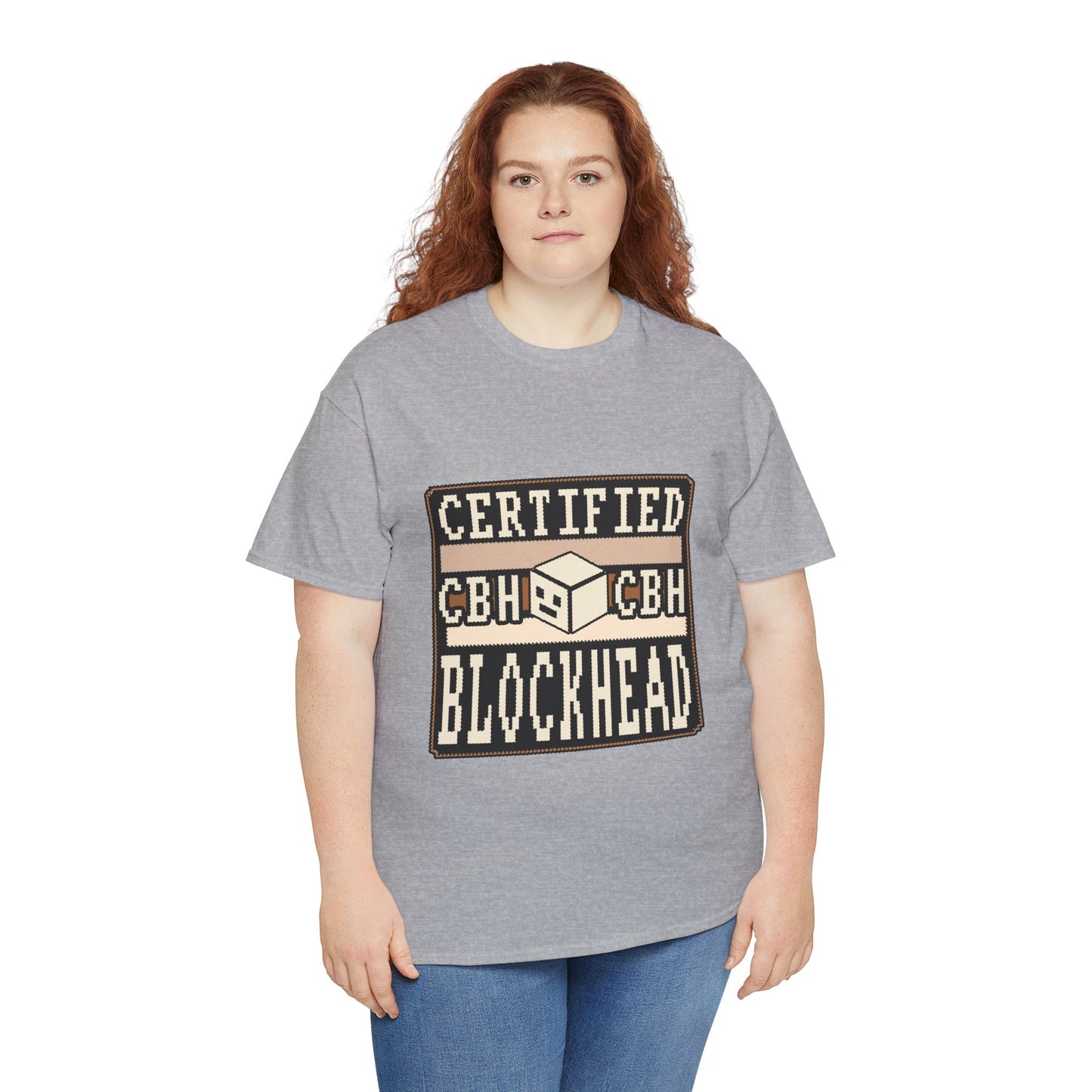 Certified Blockhead - Pixel Art Badge Tee