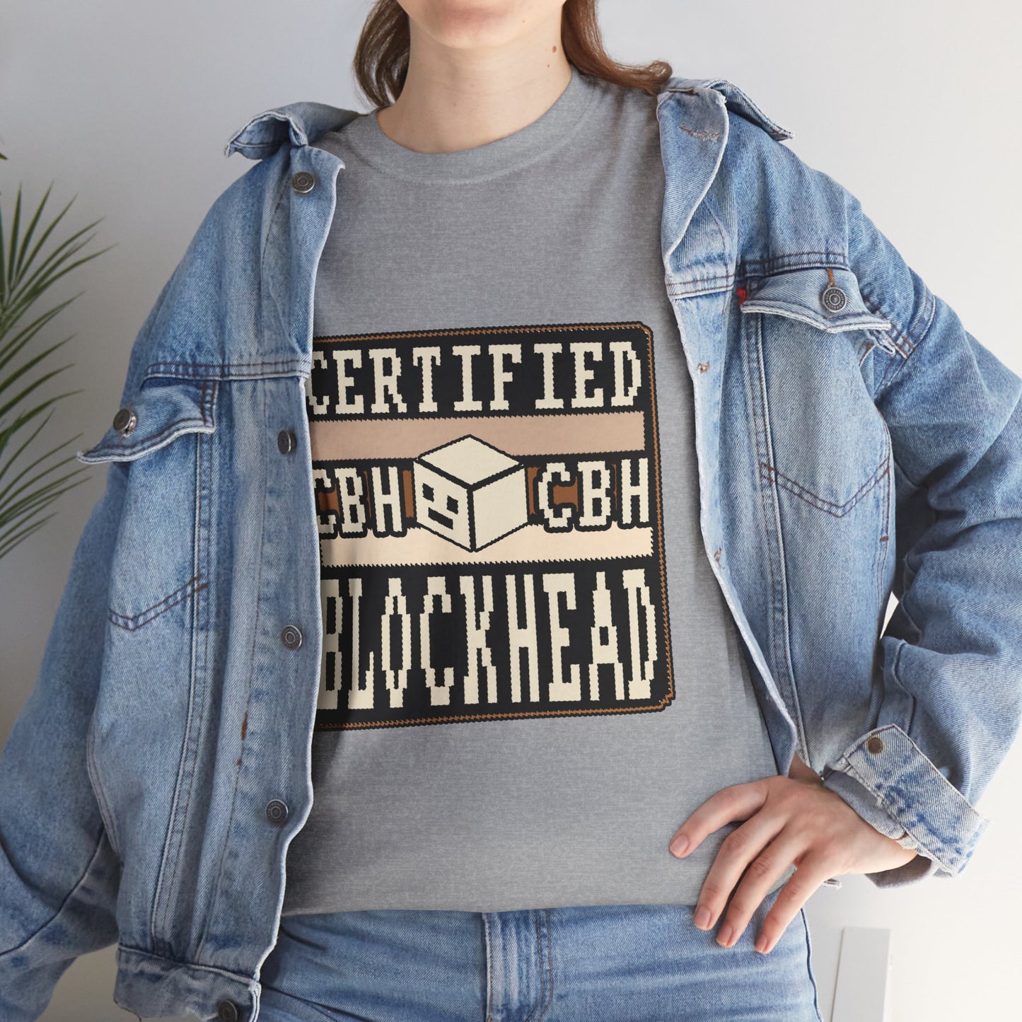 Certified Blockhead - Pixel Art Badge Tee