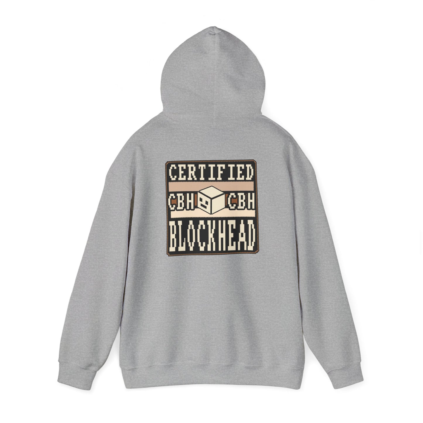 Certified Blockhead - Pixel Art Badge Hoodie