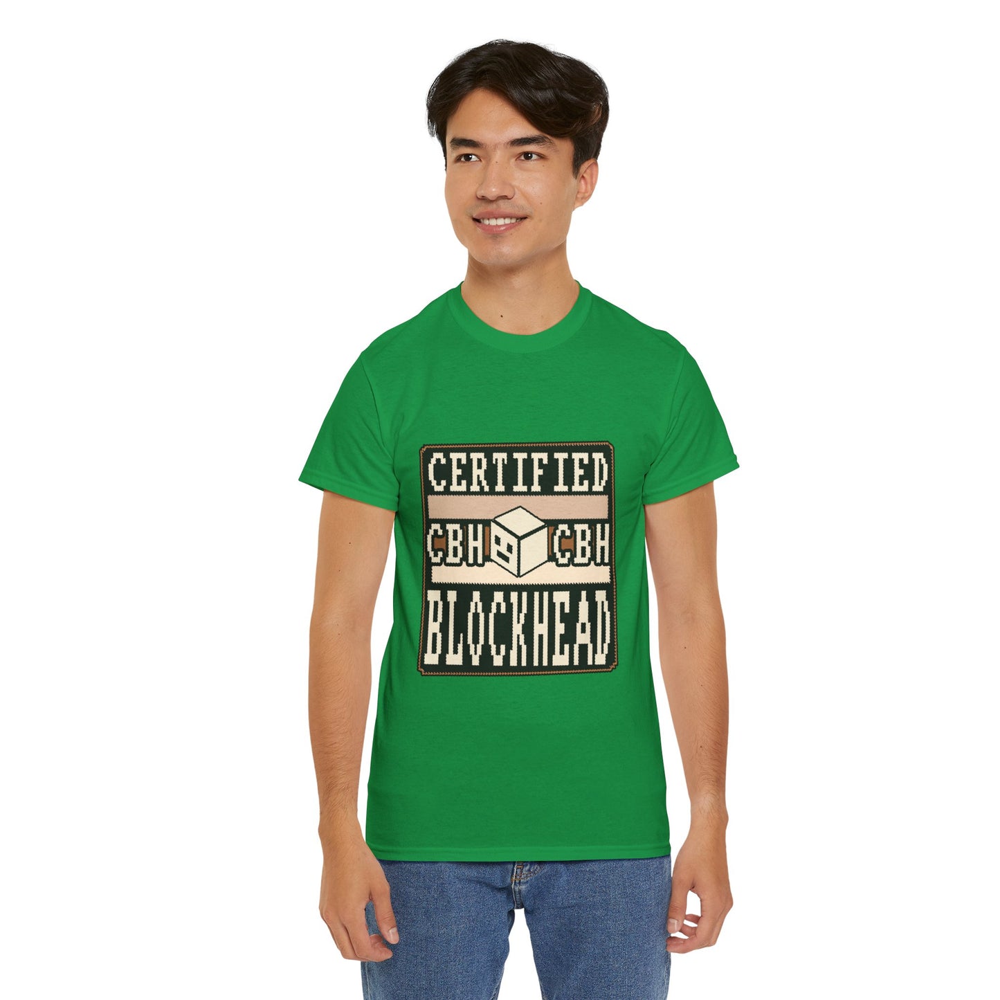 Certified Blockhead - Pixel Art Badge Tee