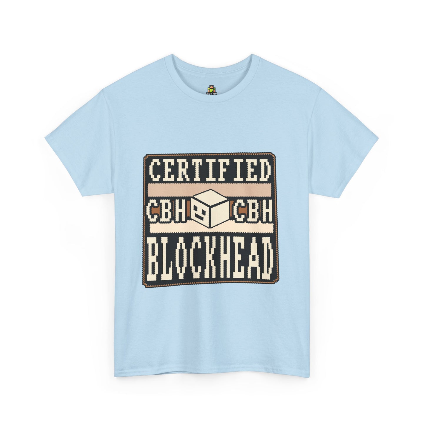 Certified Blockhead - Pixel Art Badge Tee