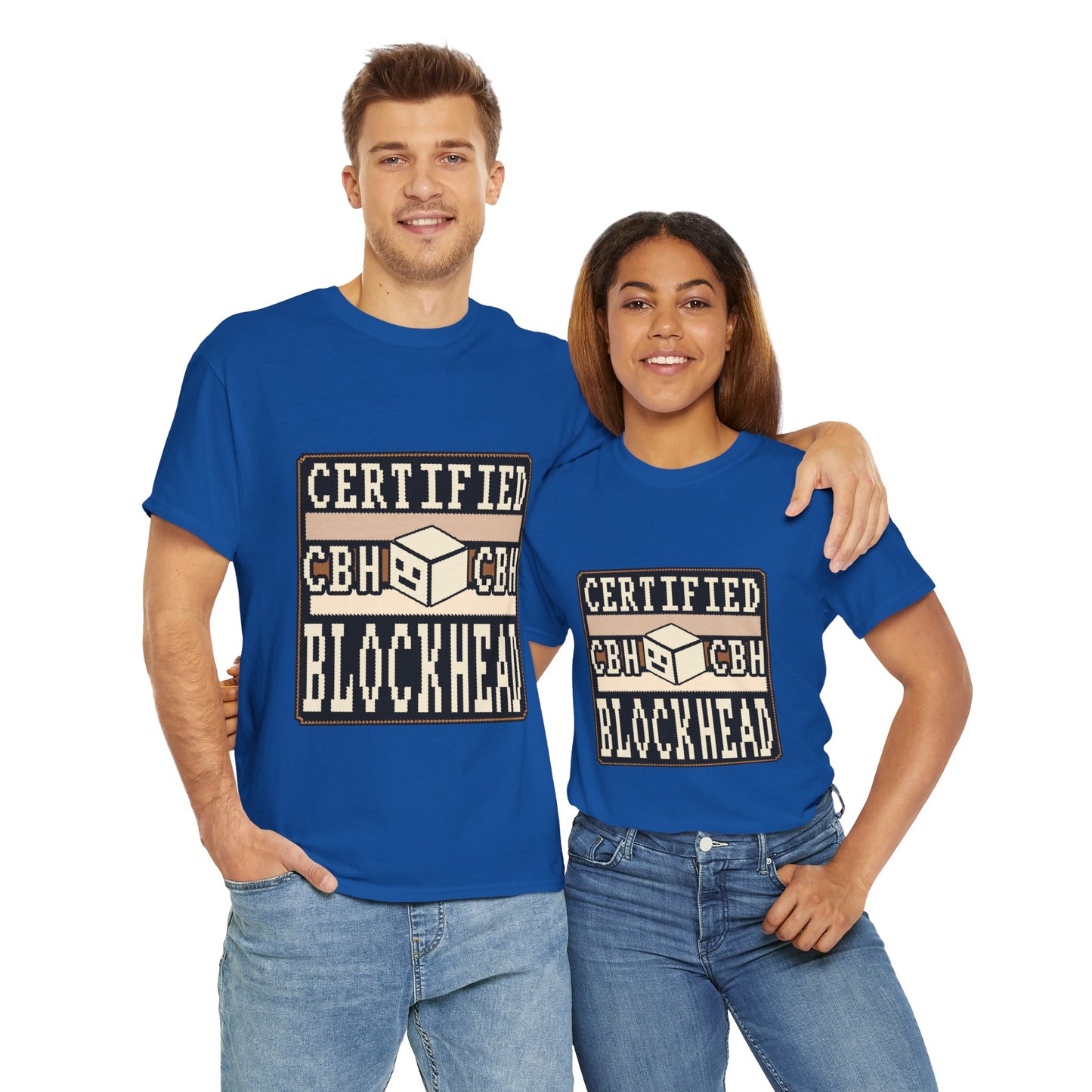 Certified Blockhead - Pixel Art Badge Tee