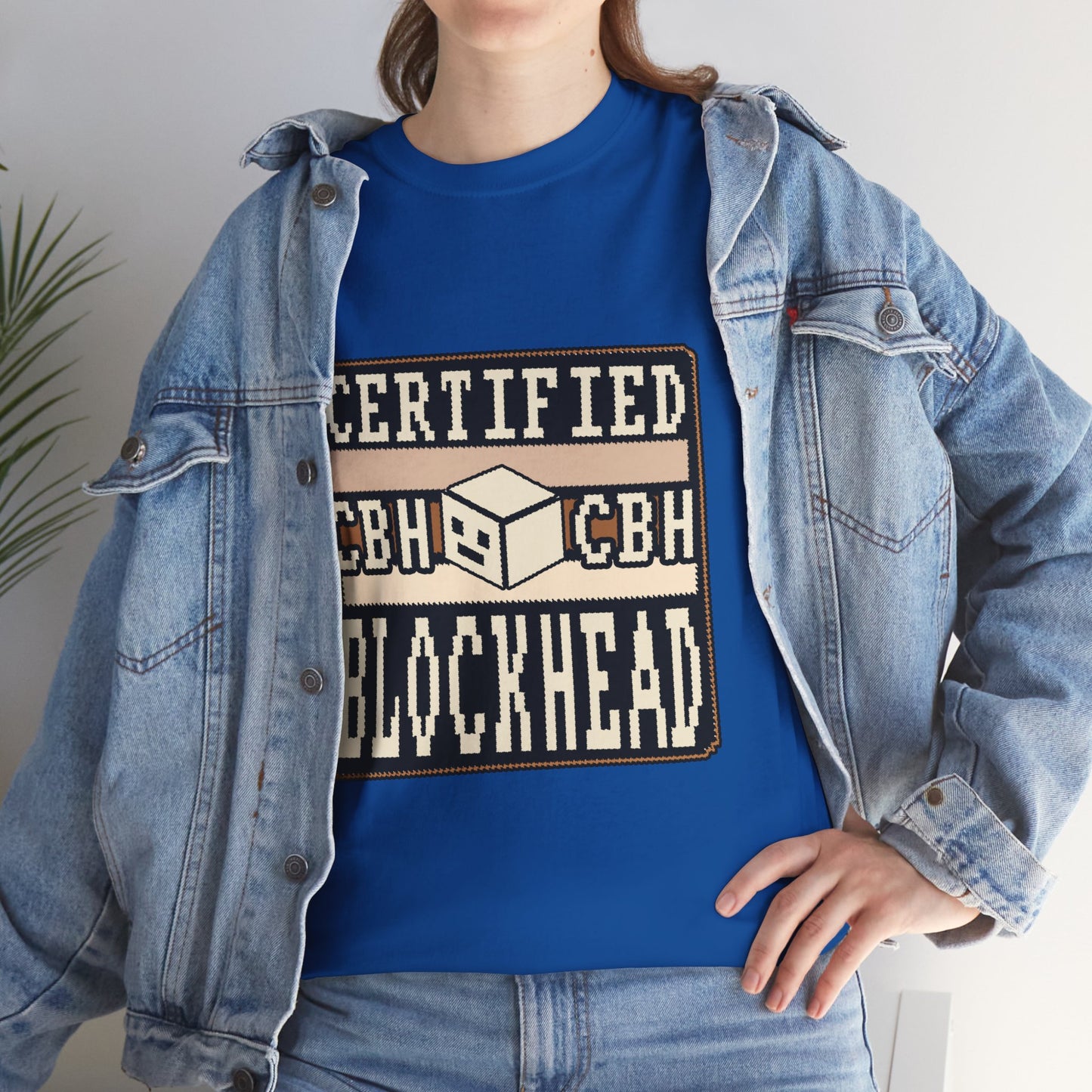 Certified Blockhead - Pixel Art Badge Tee