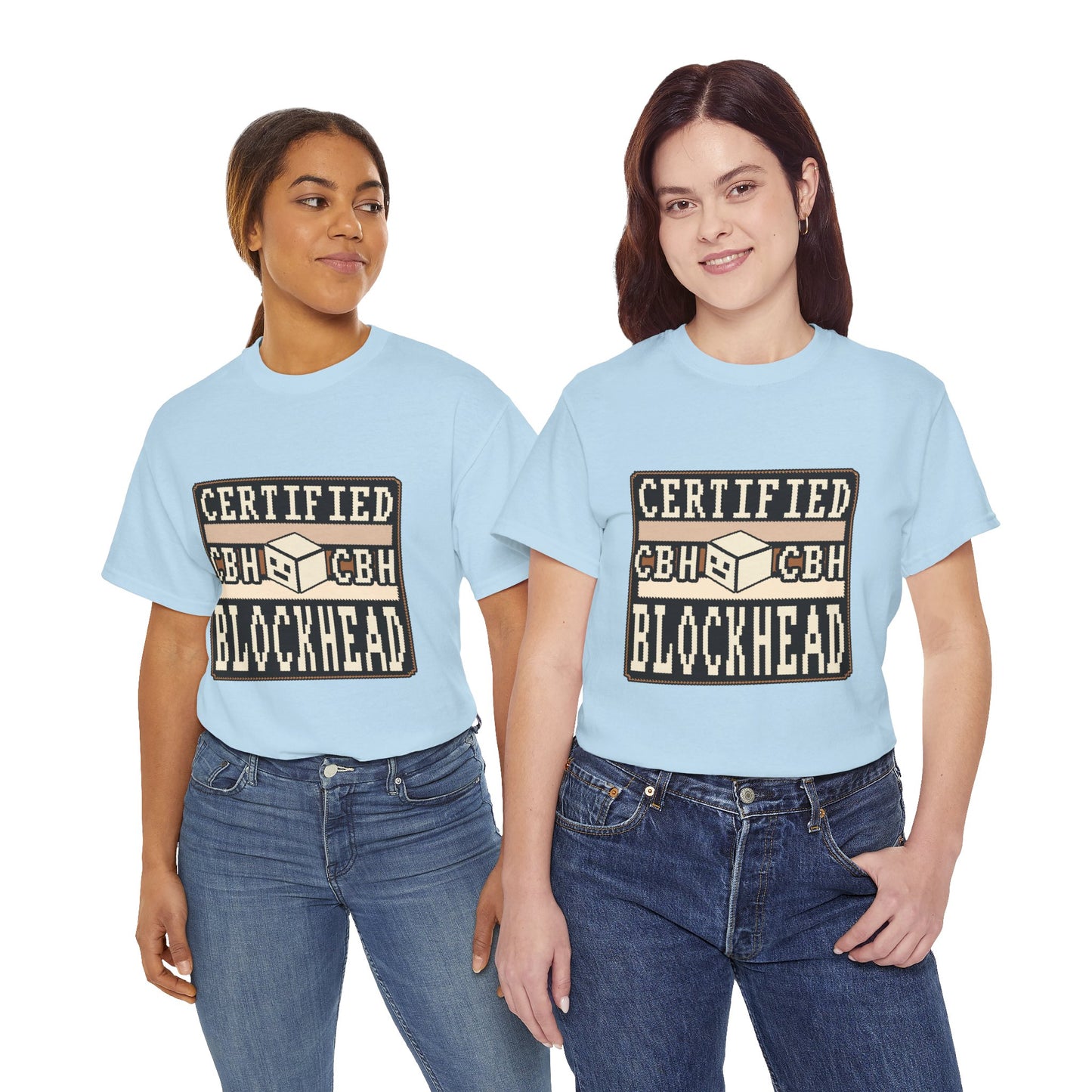 Certified Blockhead - Pixel Art Badge Tee