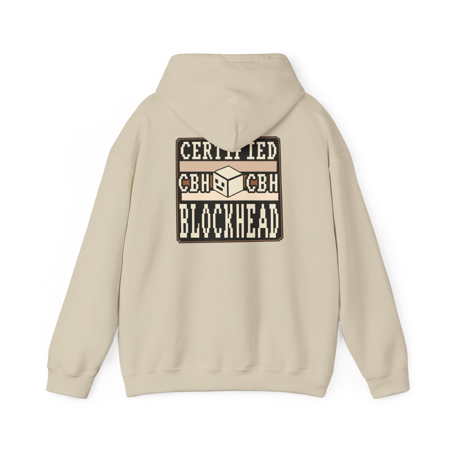 Certified Blockhead - Pixel Art Badge Hoodie