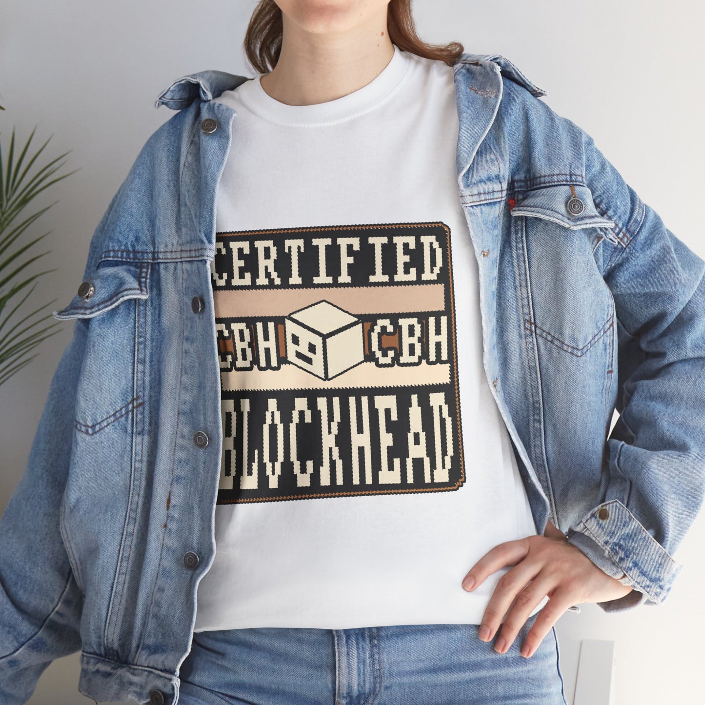 Certified Blockhead - Pixel Art Badge Tee