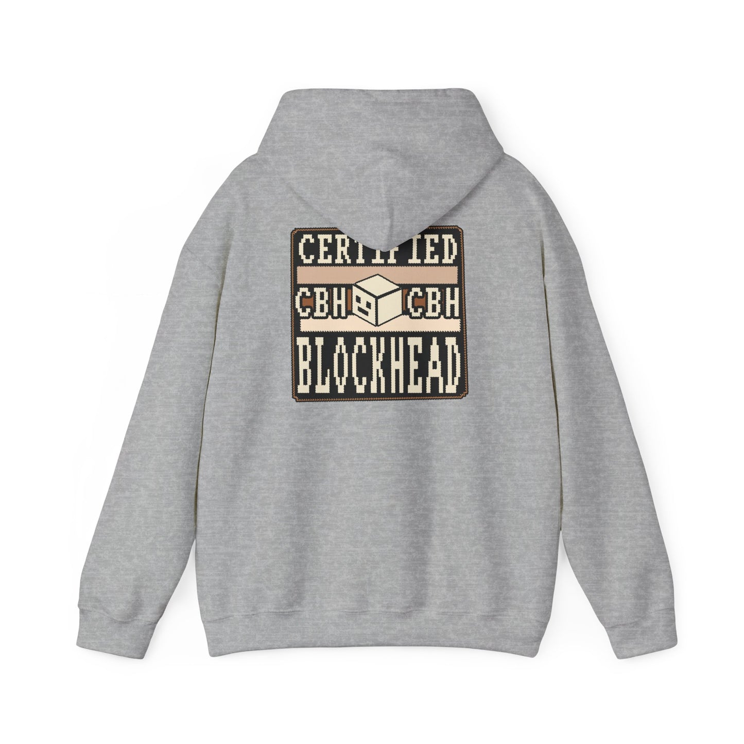 Certified Blockhead - Pixel Art Badge Hoodie