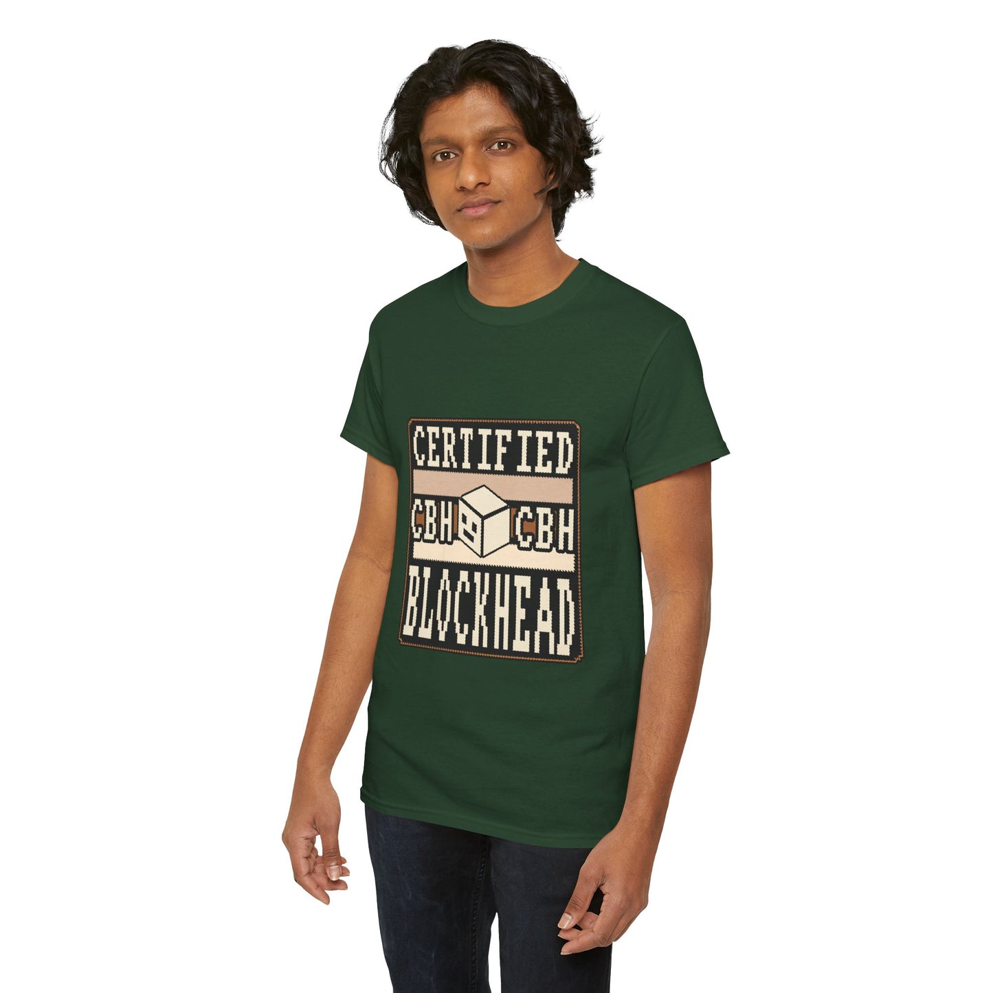 Certified Blockhead - Pixel Art Badge Tee