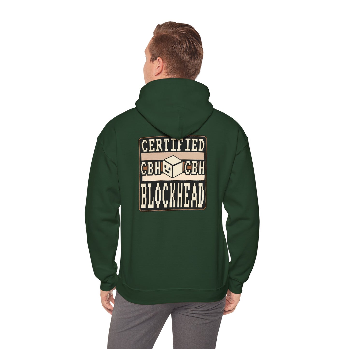 Certified Blockhead - Pixel Art Badge Hoodie