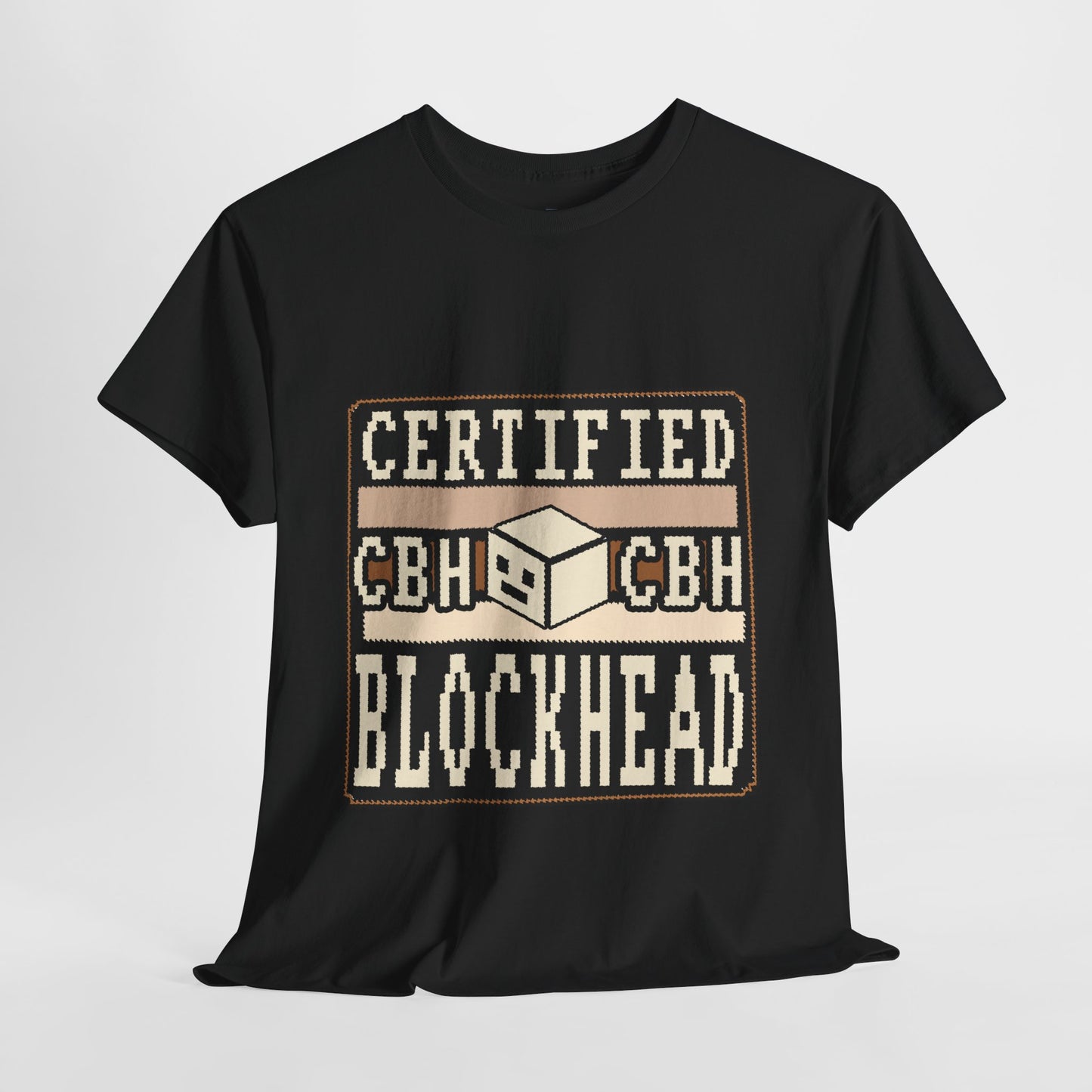 Certified Blockhead - Pixel Art Badge Tee