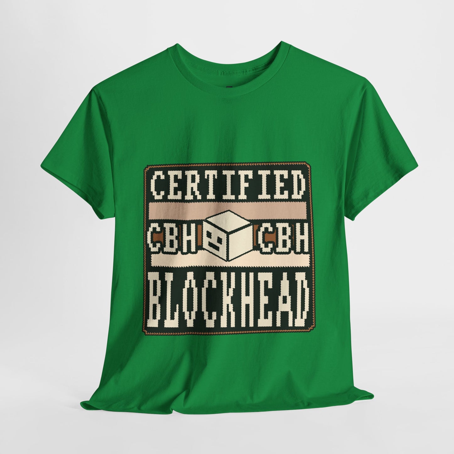 Certified Blockhead - Pixel Art Badge Tee