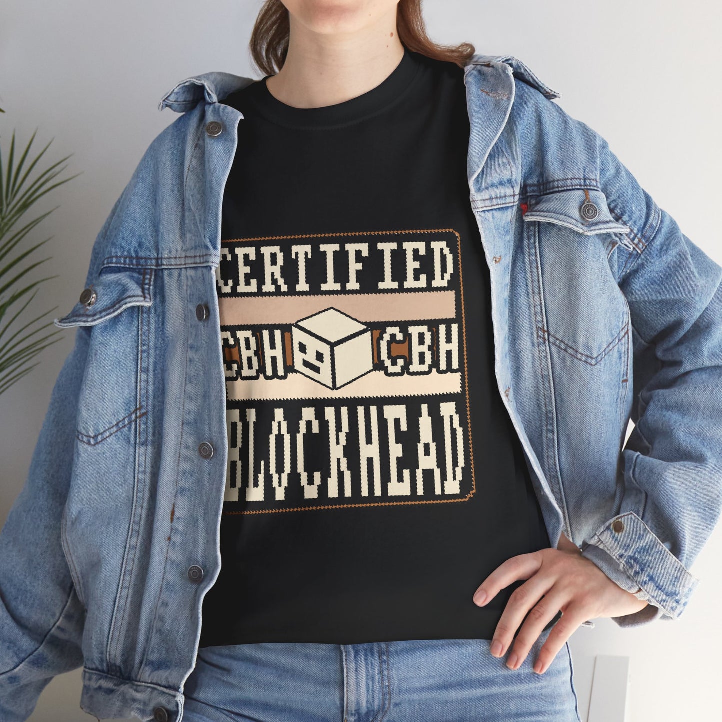 Certified Blockhead - Pixel Art Badge Tee