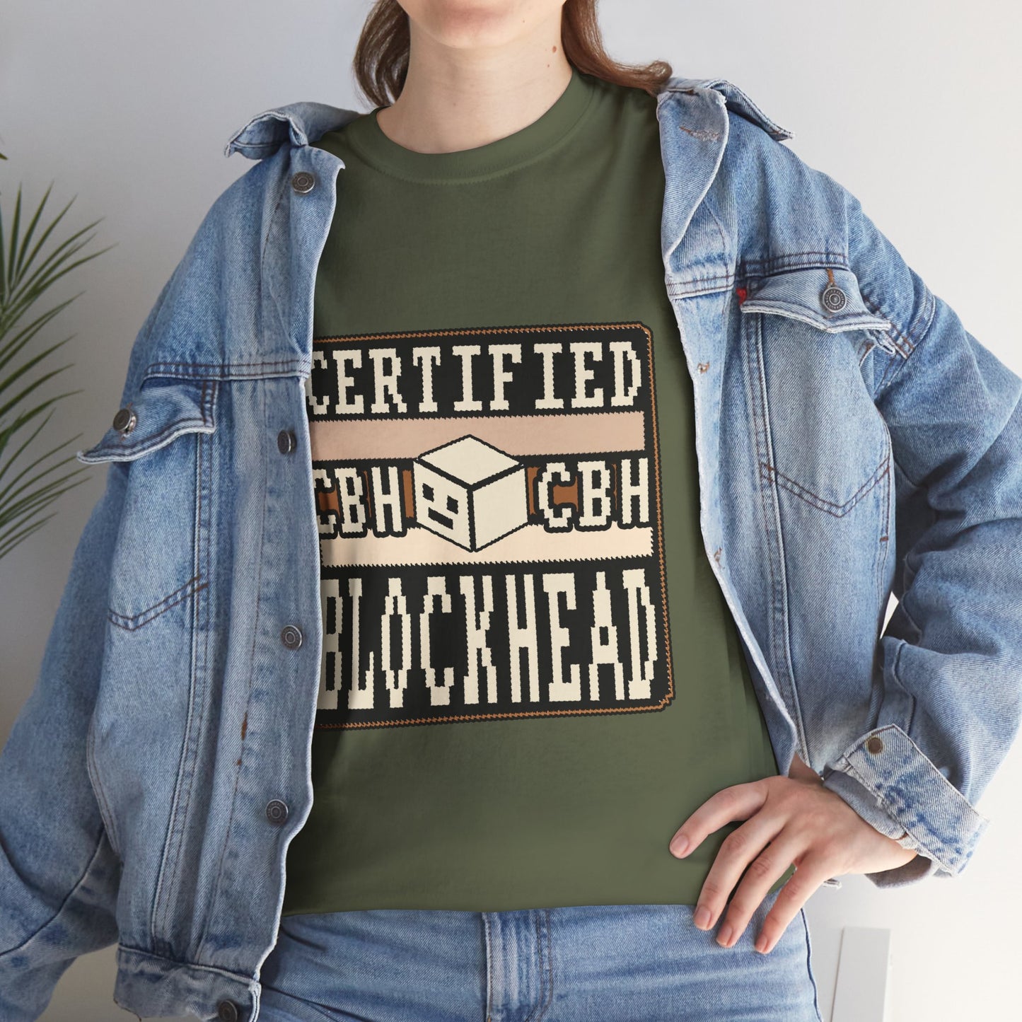 Certified Blockhead - Pixel Art Badge Tee